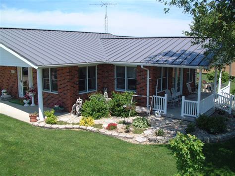 grey metal roof on red brick house|red brick roof color chart.